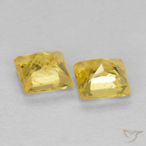 0.59 ct natürliche Toskana Gelb Saphir-Edelsteine, Quadrat, VS