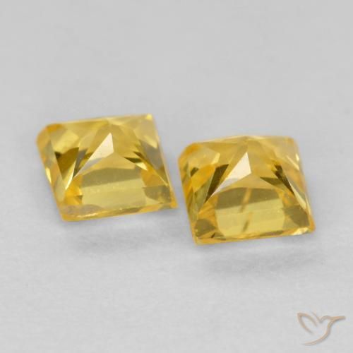0.53 ct natürliche Honiggelb Saphir-Edelsteine, Quadrat, VS