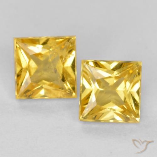 0.58ctw Natürlicher Honiggelb Saphir, Quadrat, VS
