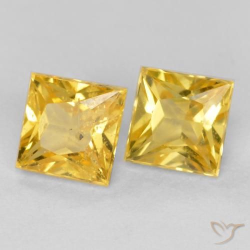 0.58 ct natürliche Honiggelb Saphir-Edelsteine, Quadrat, VS