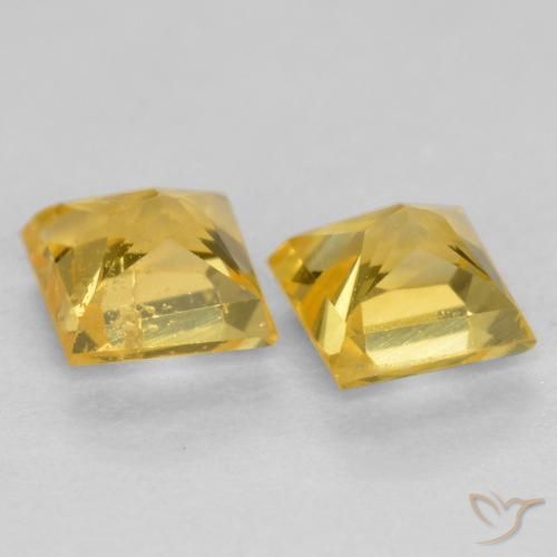 0.58 ct natürliche Honiggelb Saphir-Edelsteine, Quadrat, VS