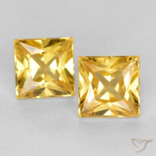 0.58ctw Natürlicher Golden Saphir, Quadrat, VS