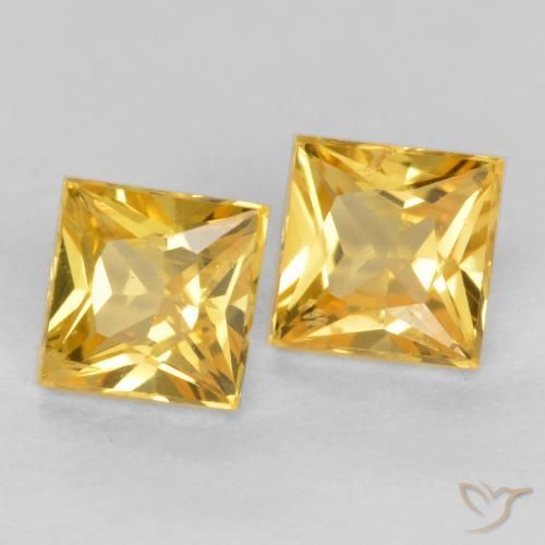 0.58 ct natürliche Golden Saphir-Edelsteine, Quadrat, VS