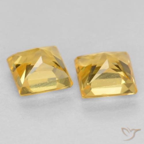 0.58 ct natürliche Golden Saphir-Edelsteine, Quadrat, VS
