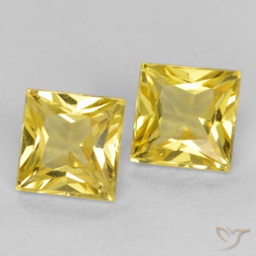 0.58 ct natürliche Toskana Gelb Saphir-Edelsteine, Quadrat, VS