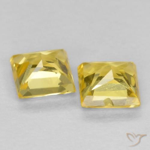 0.58 ct natürliche Toskana Gelb Saphir-Edelsteine, Quadrat, VS