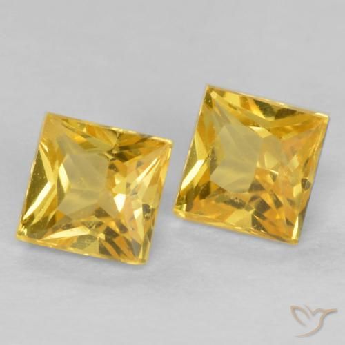 0.58 ct natürliche Dunkel gelb Saphir-Edelsteine, Quadrat, VS
