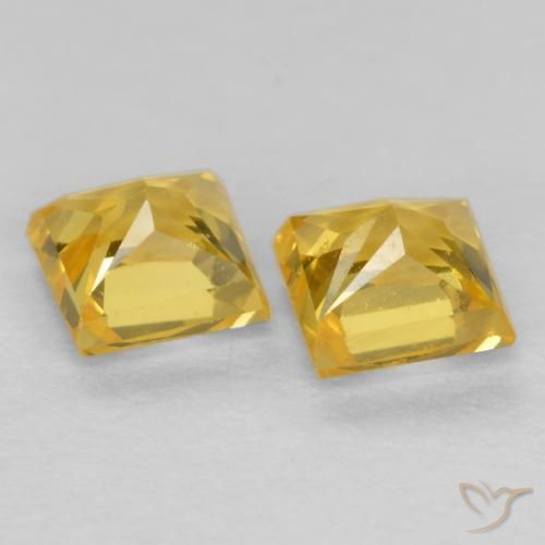0.58 ct natürliche Dunkel gelb Saphir-Edelsteine, Quadrat, VS