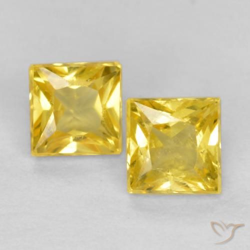 0.54ctw Natürlicher Helles Honiggelb Saphir, Quadrat, VS