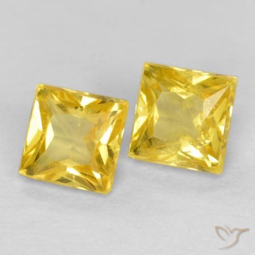 0.54 ct natürliche Helles Honiggelb Saphir-Edelsteine, Quadrat, VS
