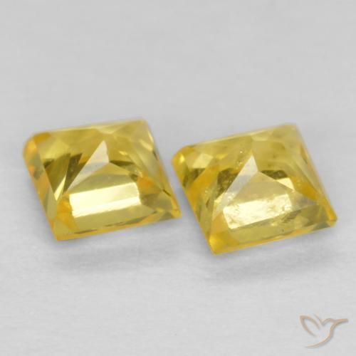 0.54 ct natürliche Helles Honiggelb Saphir-Edelsteine, Quadrat, VS