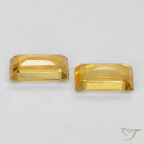 0.47 ct natürliche gold-orange Saphir-Edelsteine, Baguette, VS
