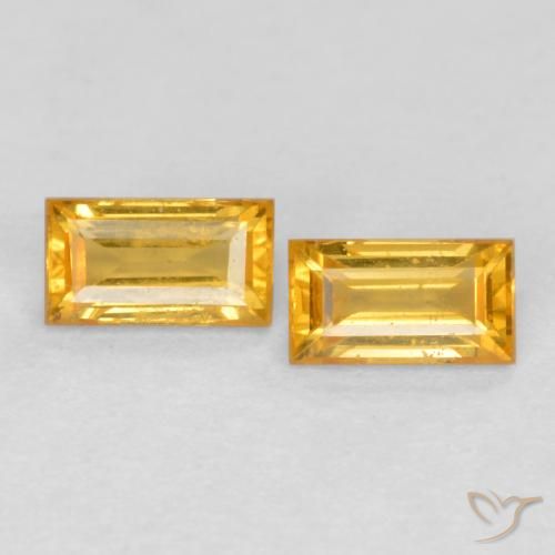 0.50ctw Natürlicher Mittelgold Saphir, Baguette, VVS-VS