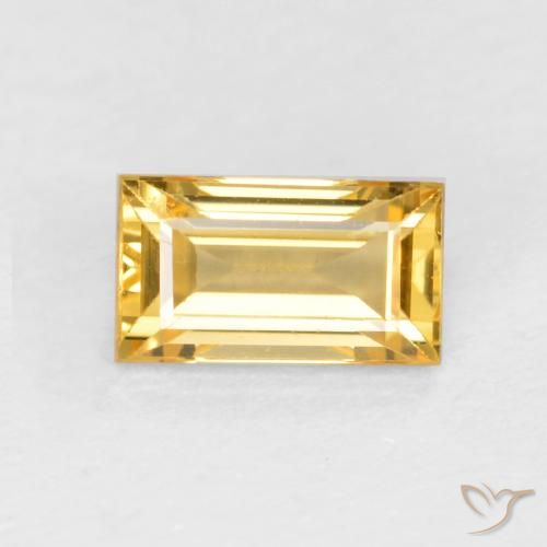 0.39ct Natürlicher Mittleres Gold Saphir, Baguette, VVS-VS