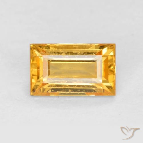 0.41ct Natürlicher gold-orange Saphir, Baguette, VS-SI