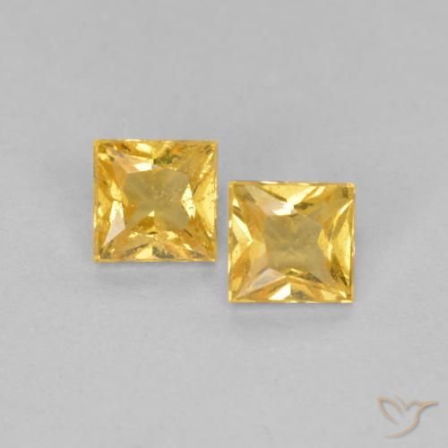 0.48ctw Natürlicher Golden Saphir, Quadrat, VS