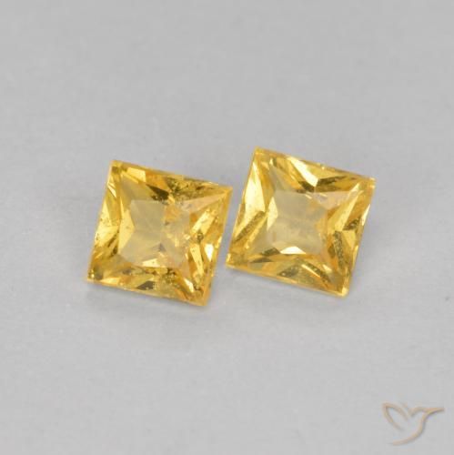 0.48 ct natürliche Golden Saphir-Edelsteine, Quadrat, VS