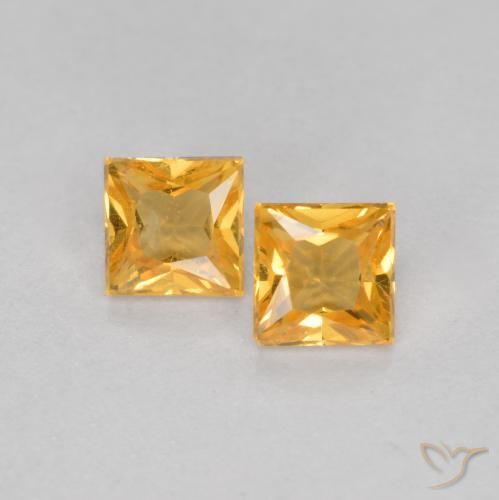 0.51ctw Natürlicher Orange-Gold Saphir, Quadrat, VS