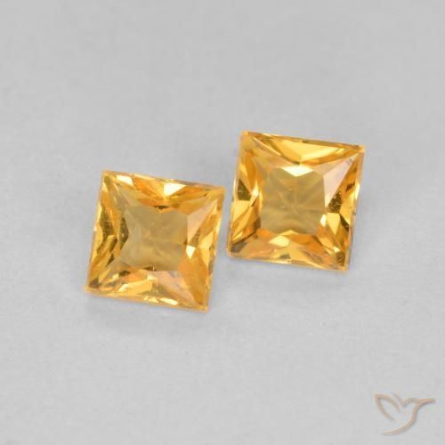 0.51 ct natürliche Orange-Gold Saphir-Edelsteine, Quadrat, VS