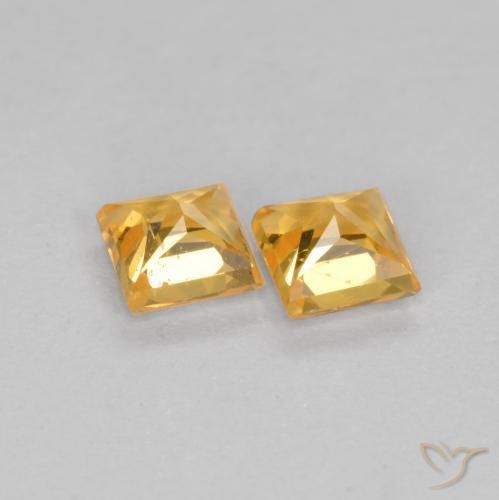 0.51 ct natürliche Orange-Gold Saphir-Edelsteine, Quadrat, VS