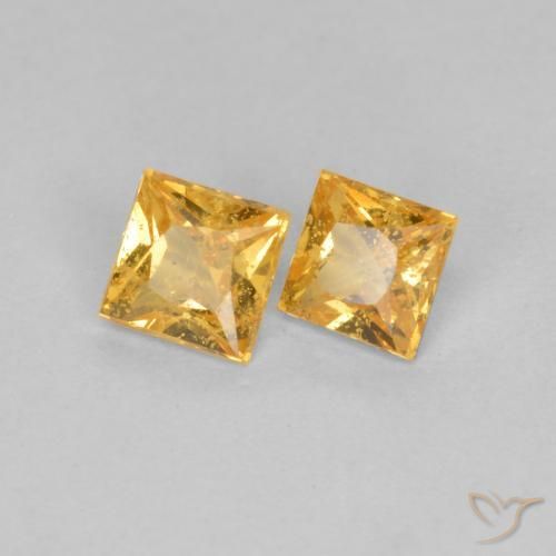 0.52 ct natürliche Orange-Gold Saphir-Edelsteine, Quadrat, VS