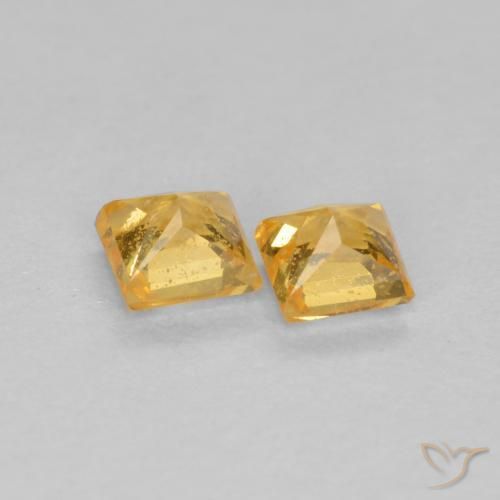 0.52 ct natürliche Orange-Gold Saphir-Edelsteine, Quadrat, VS