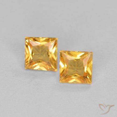 0.52ctw Natürlicher Orange-Gold Saphir, Quadrat, VS
