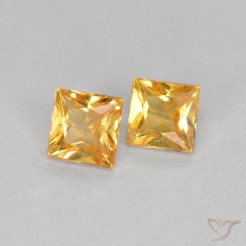 0.52 ct natürliche Orange-Gold Saphir-Edelsteine, Quadrat, VS