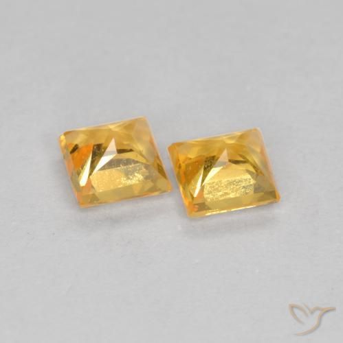 0.52 ct natürliche Orange-Gold Saphir-Edelsteine, Quadrat, VS