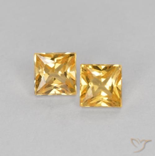 0.53ctw Natürlicher Orange-Gold Saphir, Quadrat, VS