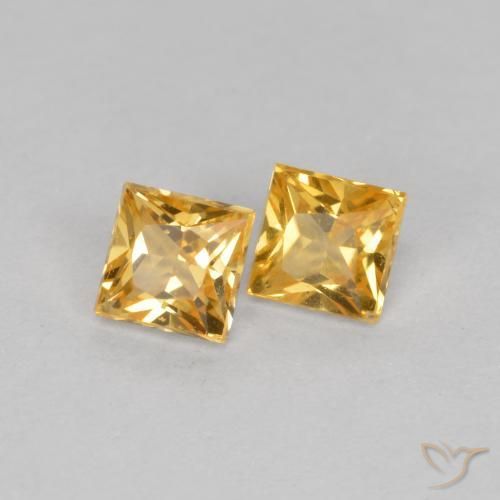 0.53 ct natürliche Orange-Gold Saphir-Edelsteine, Quadrat, VS