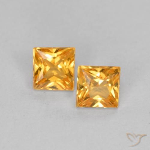 0.57ctw Natürlicher Mittelorange Saphir, Quadrat, VS
