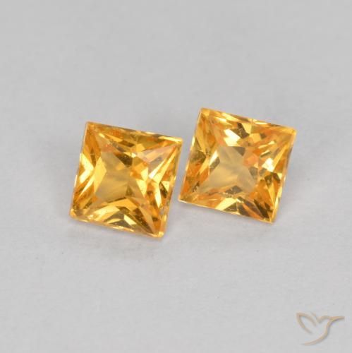 0.57 ct natürliche Mittelorange Saphir-Edelsteine, Quadrat, VS