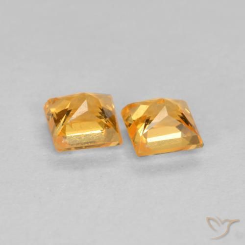 0.57 ct natürliche Mittelorange Saphir-Edelsteine, Quadrat, VS