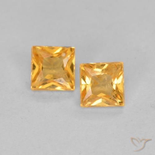0.52ctw Natürlicher Mittelorange Saphir, Quadrat, VS, Photo A