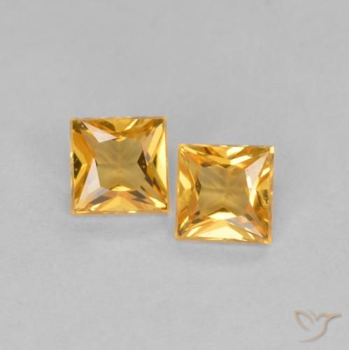 0.47ctw Natürlicher Orange-Gold Saphir, Quadrat, VS