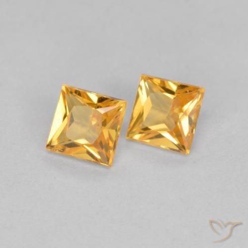 0.47 ct natürliche Orange-Gold Saphir-Edelsteine, Quadrat, VS