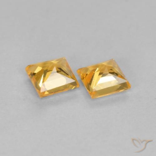 0.47 ct natürliche Orange-Gold Saphir-Edelsteine, Quadrat, VS