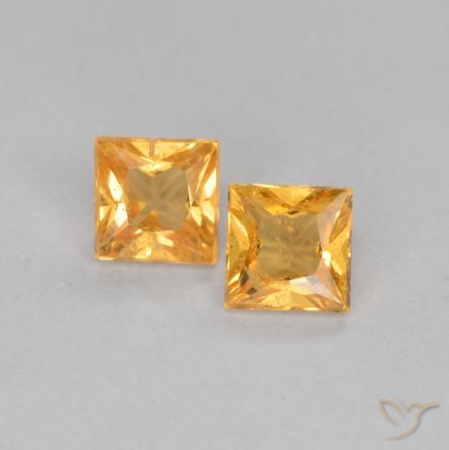 0.49ctw Natürlicher Orange-Gold Saphir, Quadrat, VS