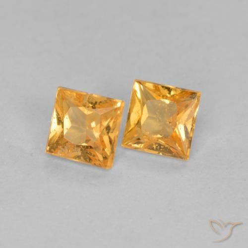 0.49 ct natürliche Orange-Gold Saphir-Edelsteine, Quadrat, VS