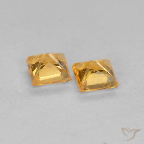 0.49 ct natürliche Orange-Gold Saphir-Edelsteine, Quadrat, VS