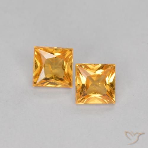 0.45ctw Natürlicher Orange-Gold Saphir, Quadrat, VS