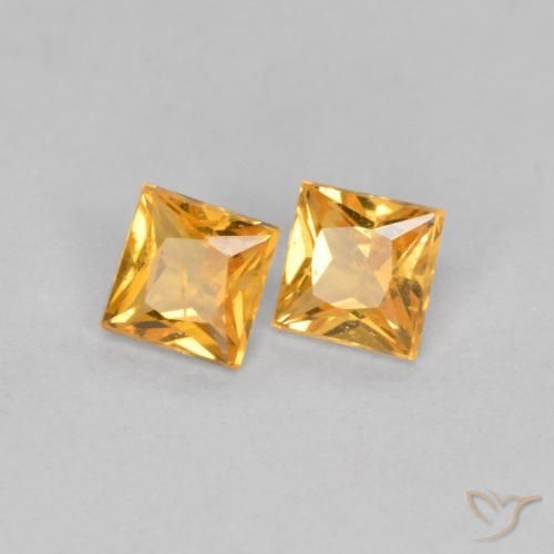 0.45 ct natürliche Orange-Gold Saphir-Edelsteine, Quadrat, VS