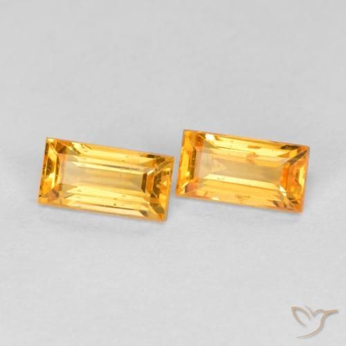0.61 ct natürliche Orange-Gold Saphir-Edelsteine, Baguette, VS