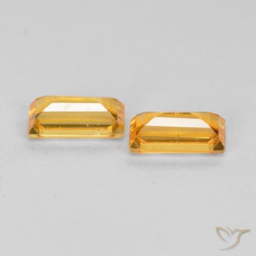 0.61 ct natürliche Orange-Gold Saphir-Edelsteine, Baguette, VS