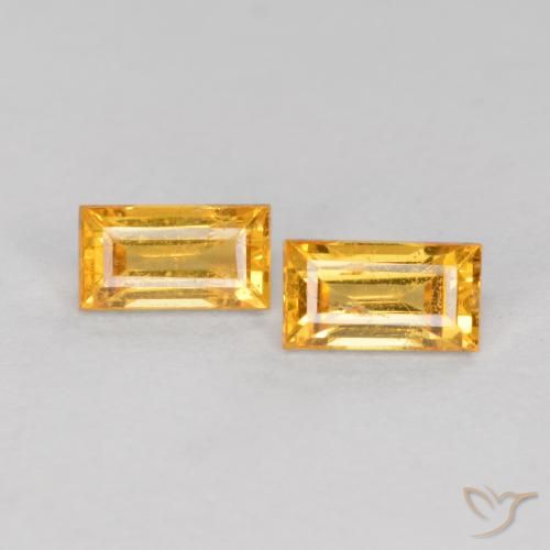 0.60 ct natürliche gold-orange Saphir-Edelsteine, Baguette, VS-SI