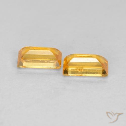 0.60 ct natürliche gold-orange Saphir-Edelsteine, Baguette, VS-SI