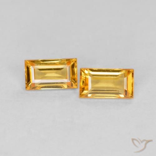 0.50 ct natürliche Tiefes Goldorange Saphir-Edelsteine, Baguette, VS