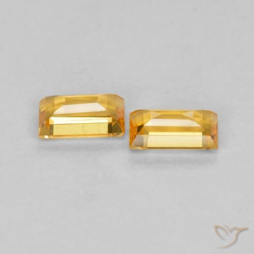0.50 ct natürliche Tiefes Goldorange Saphir-Edelsteine, Baguette, VS