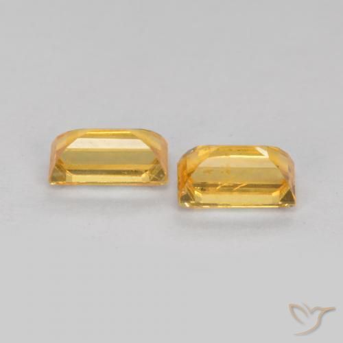 0.58 ct natürliche gold-orange Saphir-Edelsteine, Baguette, VS